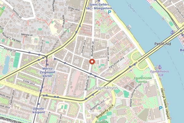 Map showing L.A BURGER in Budapest
