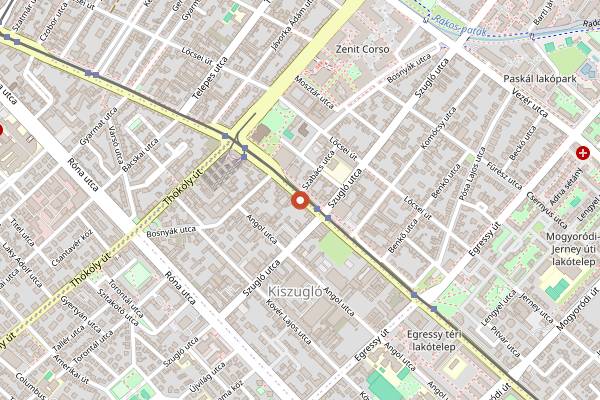 Map showing La Casa Della Pizza in Budapest
