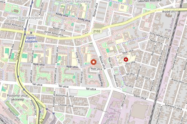 Map showing La Piccola Napoli pizzéria in Budapest