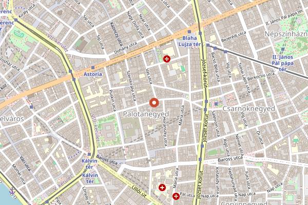 Map showing Apricot Coffee in Budapest