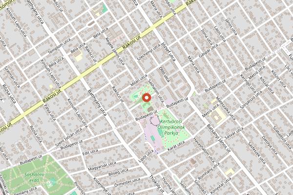 Map showing Kertvárosi Kávézó in Budapest