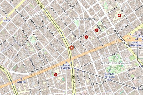 Map showing New York Café in Budapest