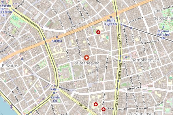 Map showing Sirius Teahaz in Budapest