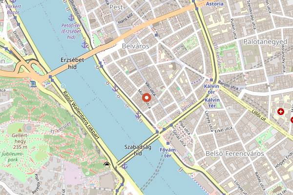 Map showing Hugo's Mexican Bar and Kitchen in Budapest