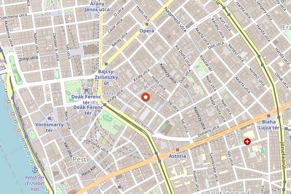 Map showing Blue Bird Roastery in Budapest