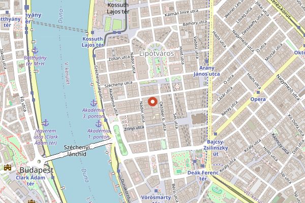 Map showing Espresso Embassy in Budapest