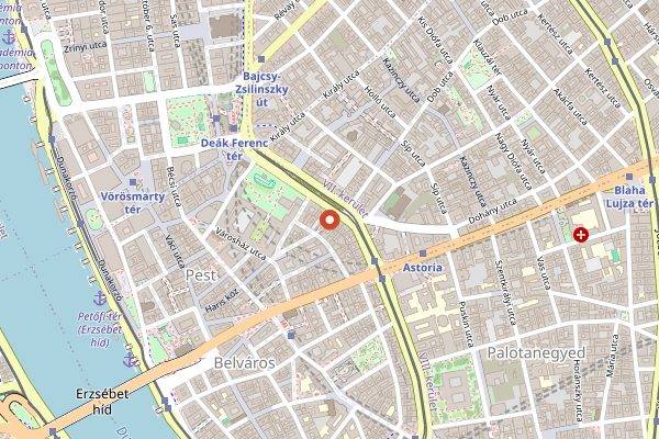Map showing Kontakt Coffee in Budapest