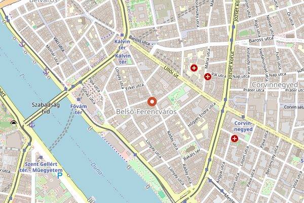 Map showing Indus Restaurant in Budapest