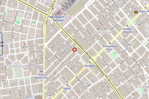 Map showing Vegazzi Specialty Pizzeria in Budapest