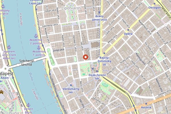 Map showing Borkonyha Winekitchen in Budapest