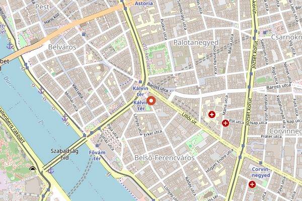Map showing Costes in Budapest