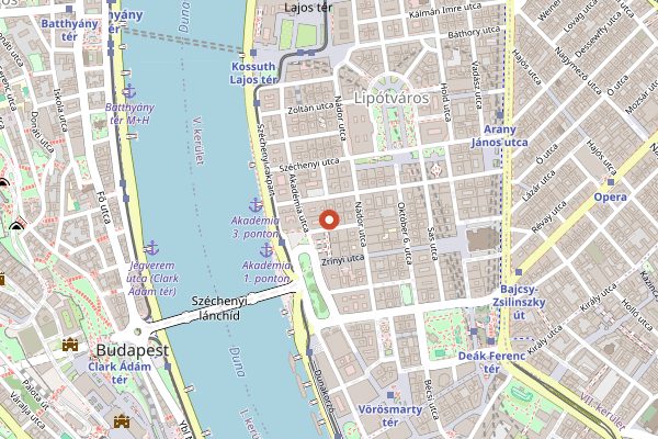 Map showing MÁK Restaurant in Budapest