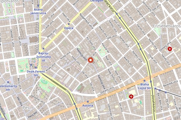 Map showing Fekete Kutya in Budapest