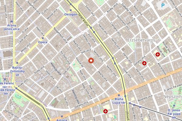 Map showing Tuning Bar and Burger in Budapest