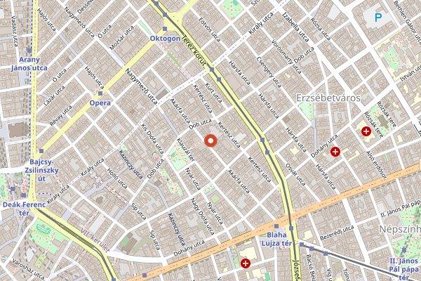 Map showing Mazel Tov in Budapest
