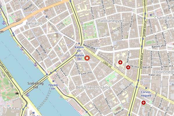 Map showing Púder Bárszínház in Budapest
