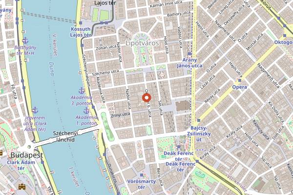 Map showing Urban Betyár in Budapest