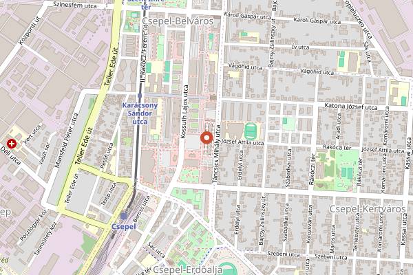 Map showing Csepeli Piac in Budapest