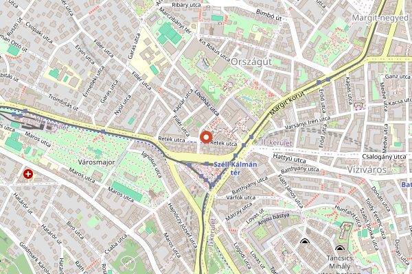 Map showing Fény Utcai Piac in Budapest