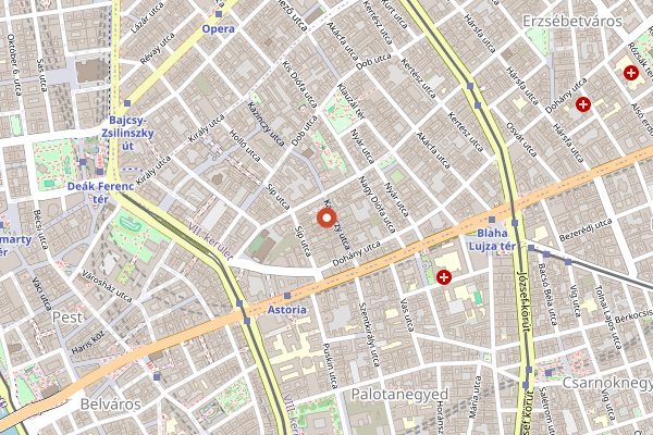 Map showing Szimpla Farmers' Market in Budapest