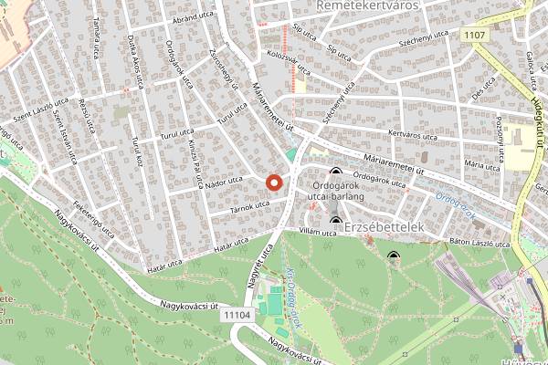 Map showing Üvegház Piac in Budapest