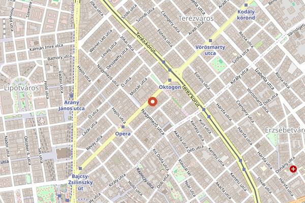 Map showing 360 Bar in Budapest