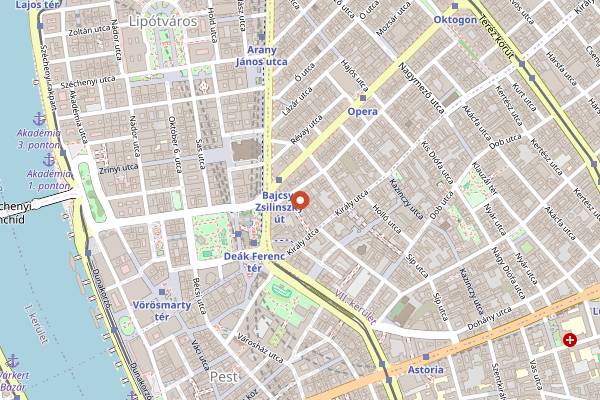 Map showing Boutiq' Bar in Budapest