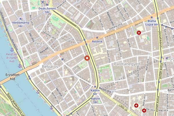 Map showing Csendes Létterem in Budapest