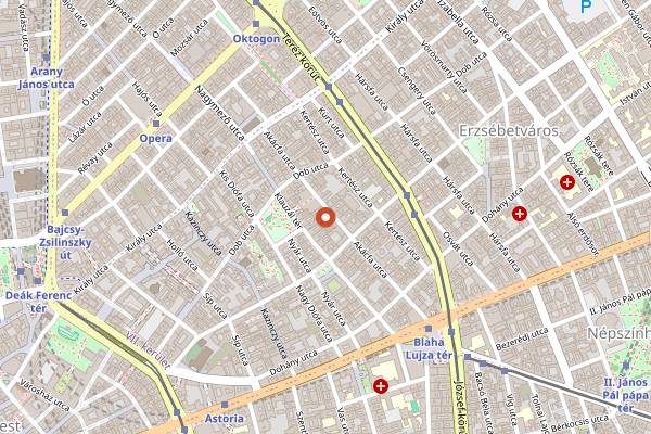 Map showing Elysian Budapest in Budapest