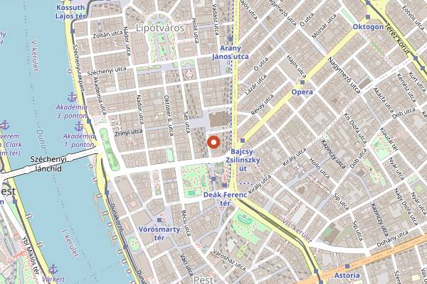 Map showing High Note Skybar in Budapest