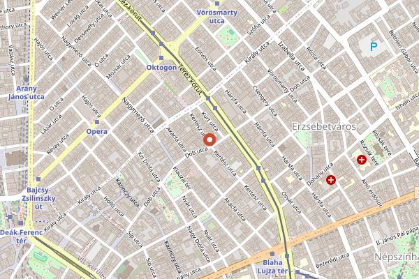 Map showing Kandalló Pub in Budapest