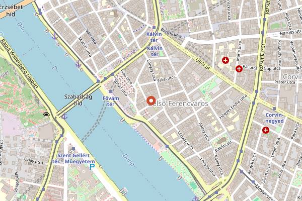 Map showing Opus Jazz Club in Budapest