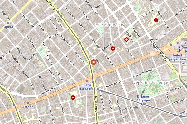 Map showing The Poet Bar in Budapest