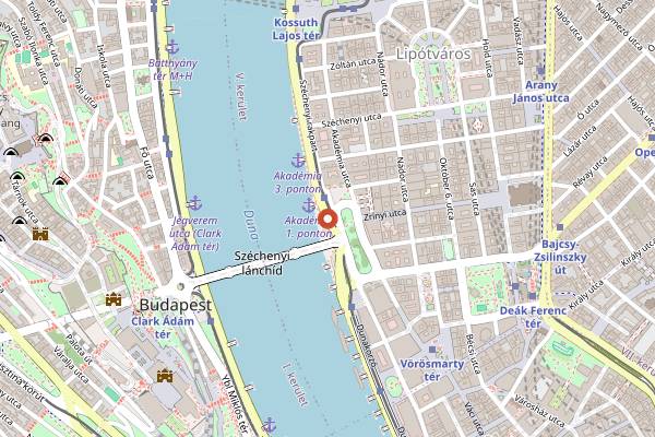 Map showing Pontoon in Budapest