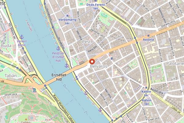 Map showing The Duchess in Budapest