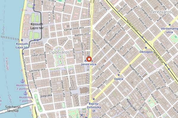 Map showing Toldi Klub in Budapest