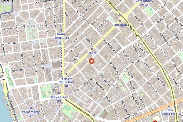 Map showing Tuk Tuk Bar in Budapest
