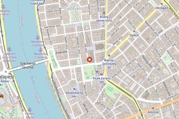 Map showing Borkonyha Winekitchen in Budapest