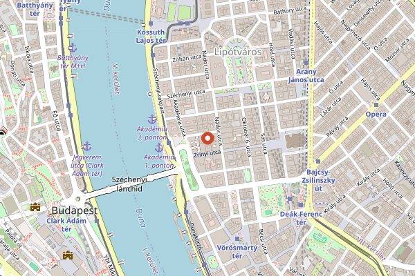 Map showing Costes Downtown in Budapest