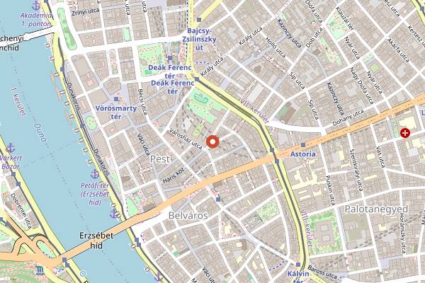 Map showing Gerlóczy Kávéház in Budapest