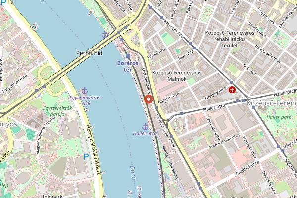 Map showing Hange Restaurant in Budapest