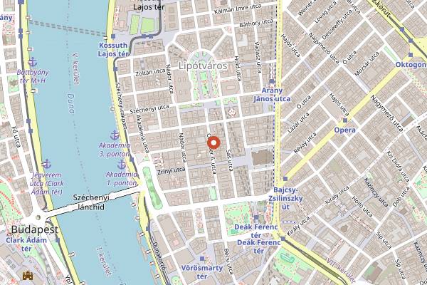 Map showing Hoppá Bistro in Budapest