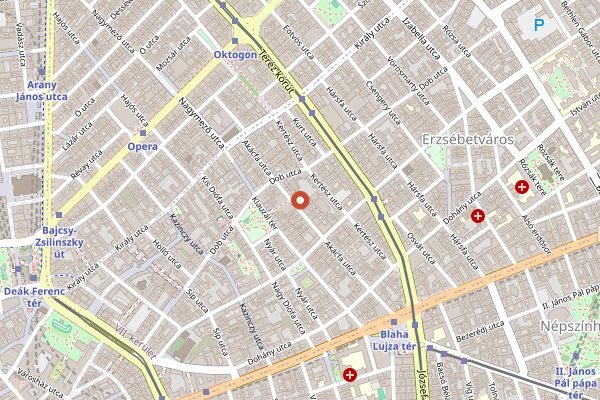 Map showing Mazel Tov in Budapest