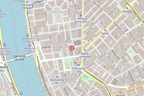 Map showing DiVino Borbár in Budapest
