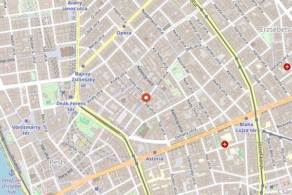 Map showing Doblo Wine Bar in Budapest