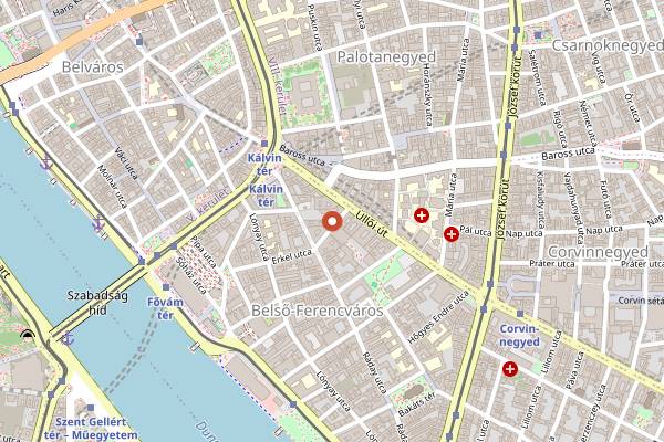 Map showing TERRA Italian Wine Bar in Budapest