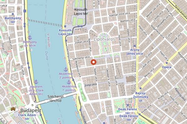 Map showing Wine Not in Budapest