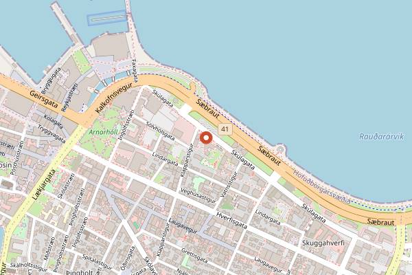 Map showing Bernhoftsbakari in Reykjavik