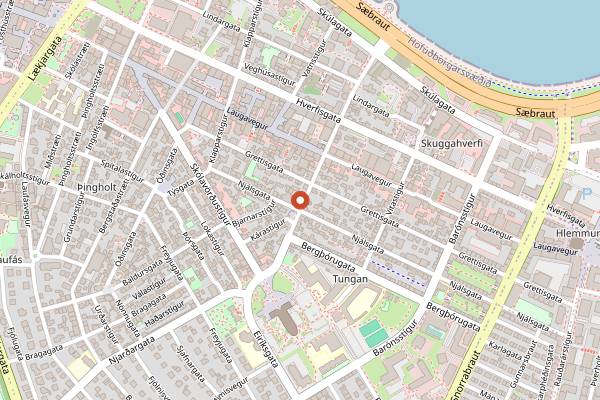 Map showing Braud and Co in Reykjavik