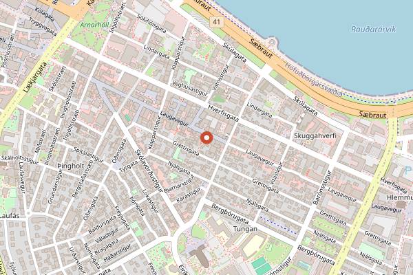 Map showing Sandholt in Reykjavik